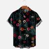 Men's Fashion Summer T-Shirts Hawaiian Print Cozy Casual One Button Shirts Short Sleeve Beach Oversized Shirts