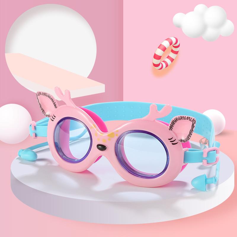 New Children Swimming Goggles  Cartoon Earplugs UV and Fogging - Proof Glasses Men and Women  Price