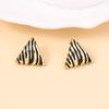 Medieval vintage Western court style, unique zebra irregular texture triangular earrings, personalized simple style