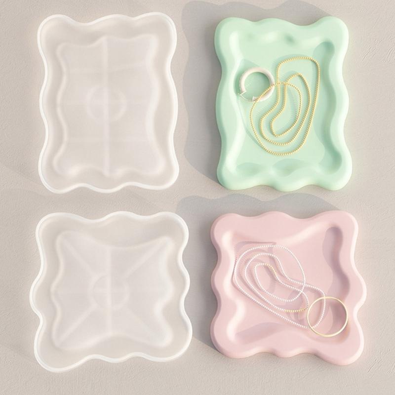 Storage Tray Plaster Silicone Mold DIY Jewelry Display Plate Epoxy Resin Mould Irregular Cloud Shape Cement Dish Making
