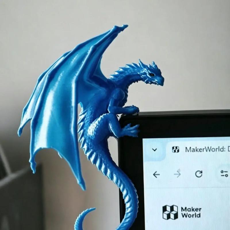 Cool Lying Dragon Figurine Monitor Decor Ornament, Unique Gaming Desktop Accessory for Esports Setup