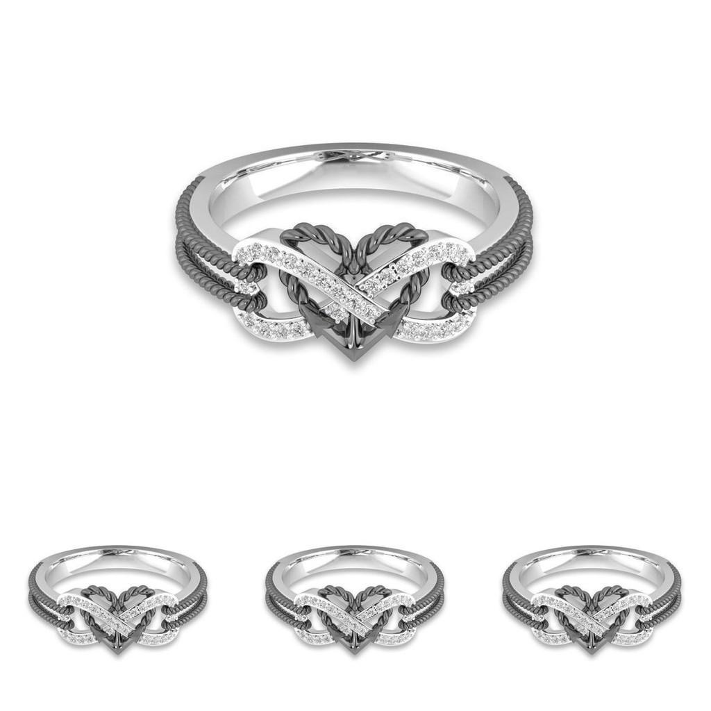 Premium Quality Heart-shaped Ring With Elegant Flower Pattern For Women