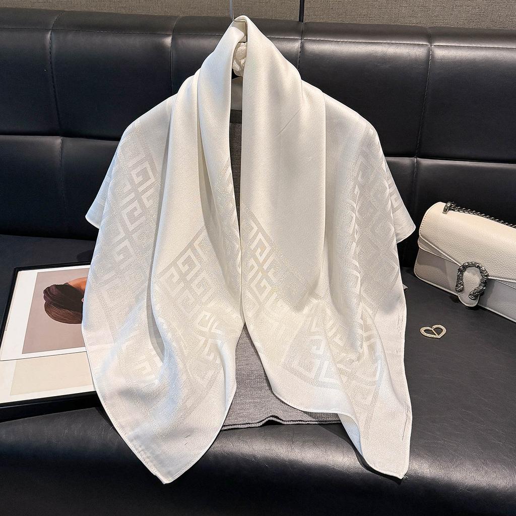 2025 Latest Fashion Spring Summer Women Geometry Print Headband Beach Chiffon Scarf Shawls Female Wraps Beach Sunscreen Hijab