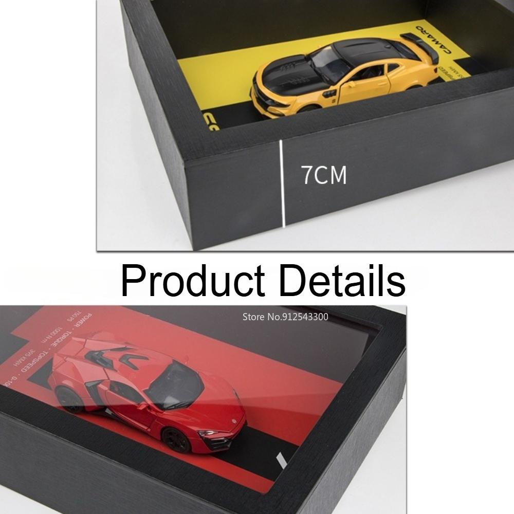 1:32 Scale Car Model Toy 3D Frame Sound Light Pull Back Doors Opened Car Ornament Decoration Painting Boy's Birthday Gifts