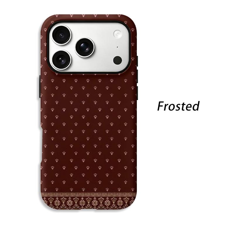 Sophisticated Ditsy Floral Border Trim Geometric Pattern Art Graphic Film Aesthetic Protective Case Cover For iPhone 14 15 16 Pro Max Plus