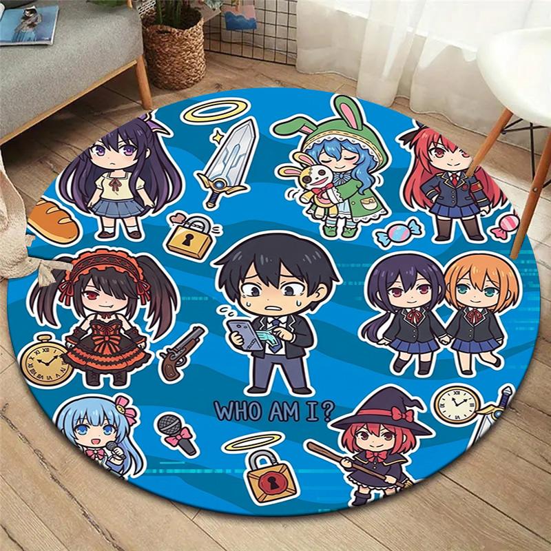 Date Live Round Area Rug Carpet Rug For Living Room Bedroom Sofa Playroom Decor Nonslip Floor Mat