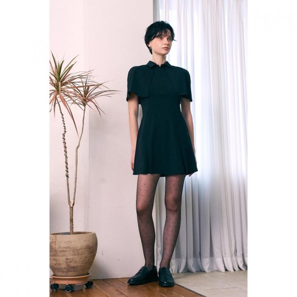 

Bermudagrass Cape Detached Sleeveless Dress Black M