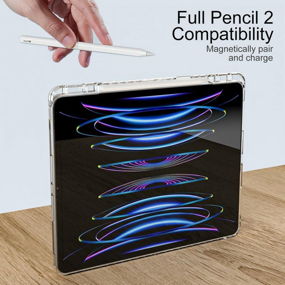 Tablet Case For iPad Air 13 (2025)/(2024)/Pro 12.9 (2022)/(2021)/(2020)/(2018),Corner Protection Clear Acrylic+TPU Cover