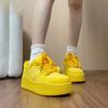 Internet celebrity explosion yellow board shoes women 2025 new autumn dopamine platform heightening casual shoes ins trendy women
