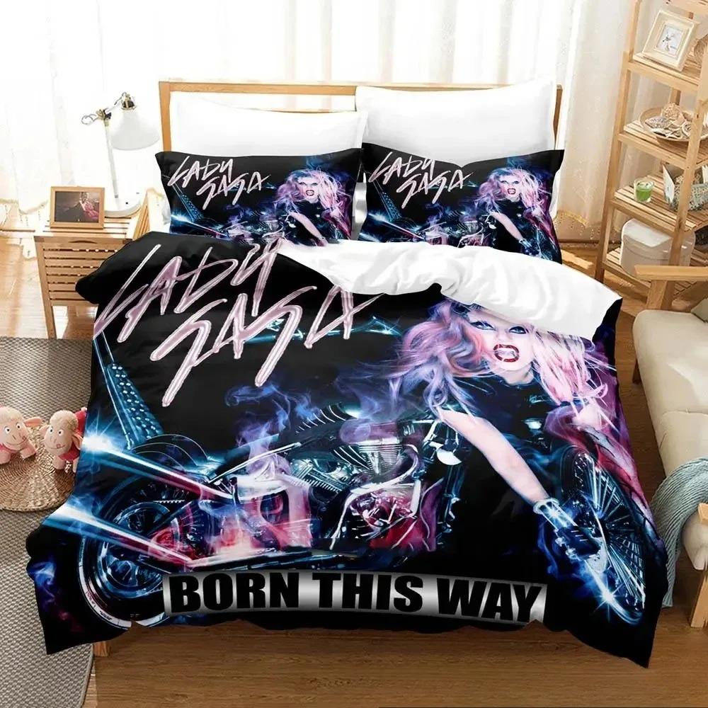 3D-Druck Lady Gaga Bettwäsche-Set Jungen Mädchen Twin Queen King Size Bettbezug Kissenbezug Bett Jungen Erwachsene Heimtextilien