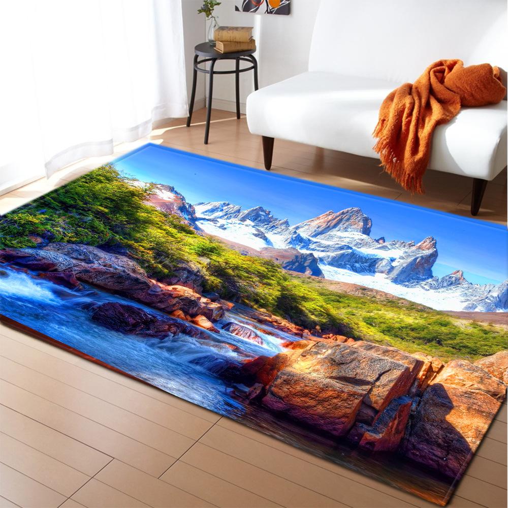 3D Lion Carpets African Style Living Room Area Rug Scenery Print Bedroom Rug for Boys Kids Play Mat Kitchen Rug Entrance Doormat