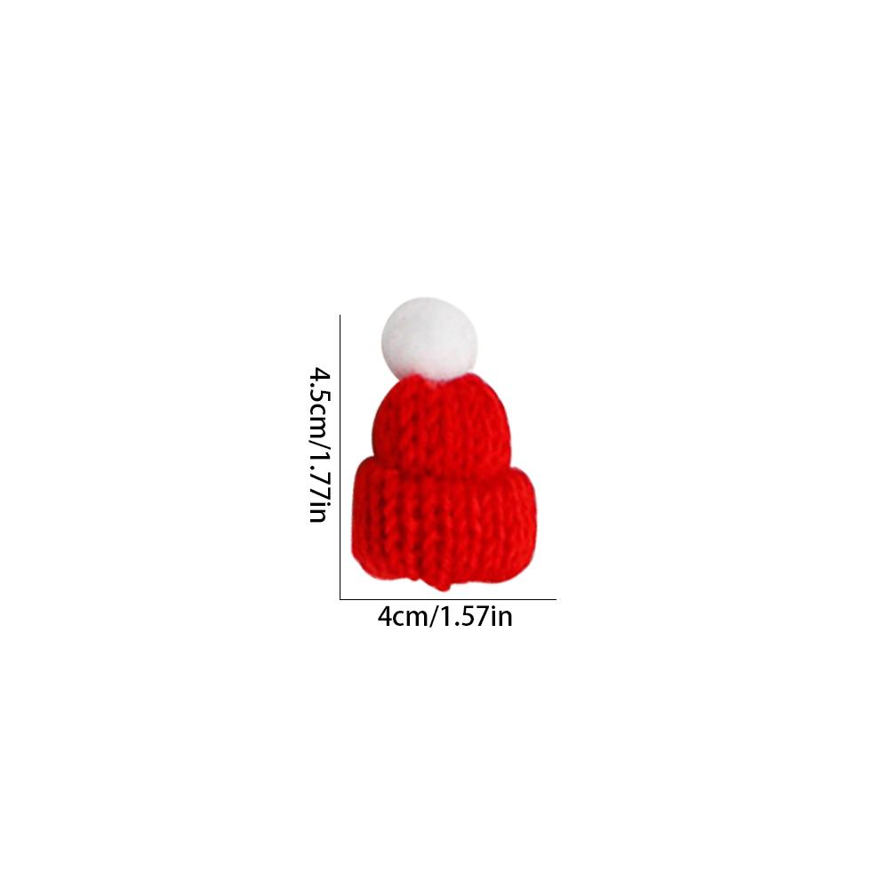 5pcs Mini Knitted Christmas Hat  Cake Toppers Christmas DIY Finger Hat for Christmas New Year Party Cake Decoration Supply