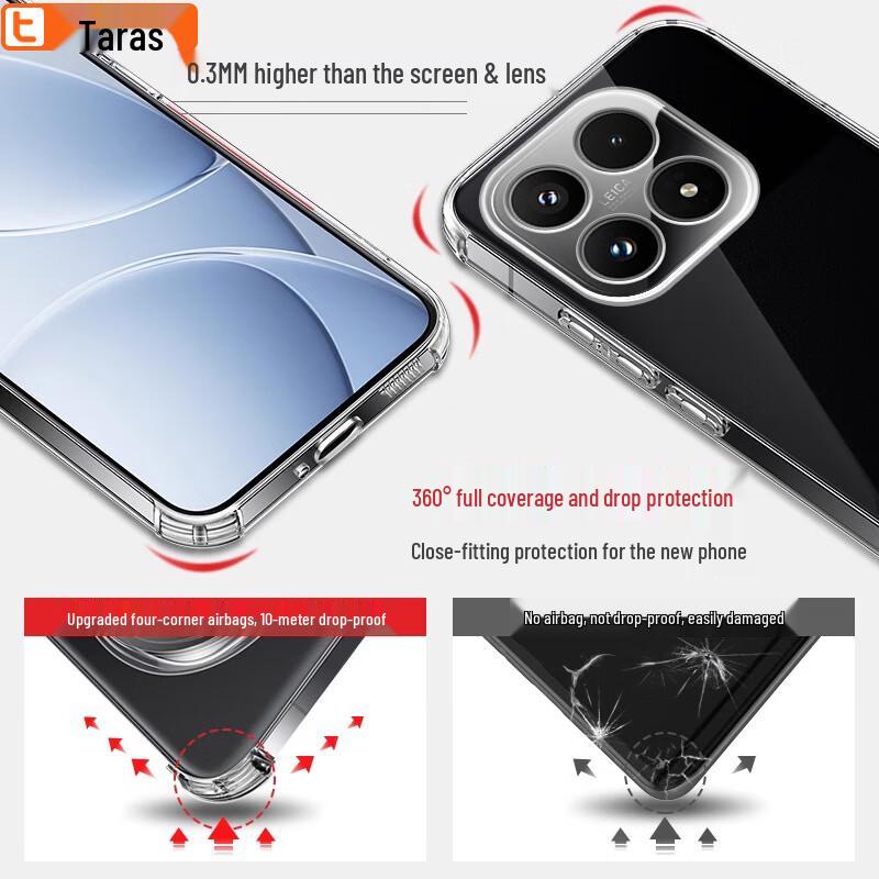 Taras Airbag Transparent Soft Phone Case for Xiaomi 17