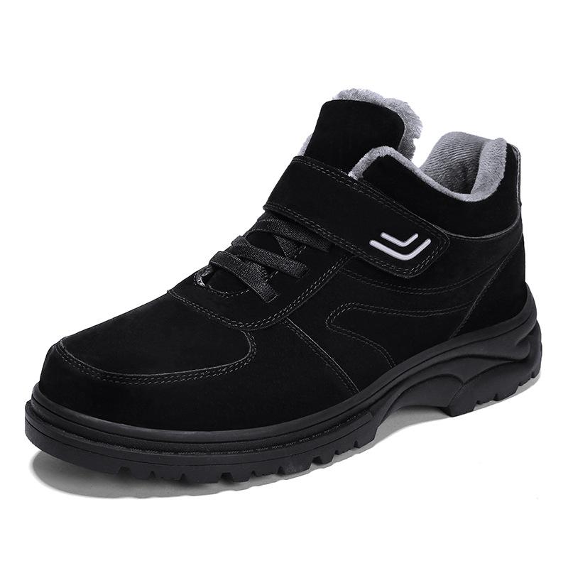 Autumn and Winter Couple Models Fleece Thickened Elderly Cotton Shoes Safety Walking Shoes Non-slip Casual Sports Shoes Snow Boots Women
