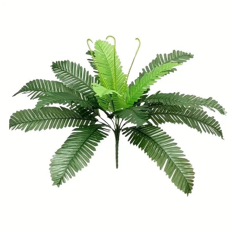 1pc,Artificial Plant, 18 Head Of Lron Leaves, Simulated Silk Cloth GreenPlanting, Iron Tree Leaves,Loose Tail, Palm Leaf Plant W
