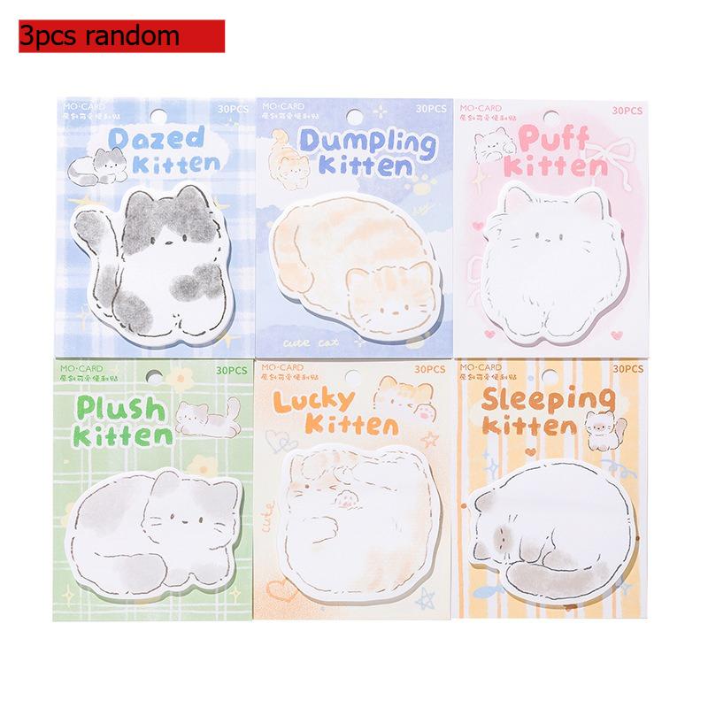 Special Shaped Sticky Gift Notes Cat Paradise Series Cute Healing Kitten Student Message Notebook Decoration Kawai Stationery