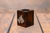 Scottish terrier, Aberdeen Terrier- wooden candle holder with a dog, a unique souvenir after losing a dog, a handicraft from the Art-Dog brand