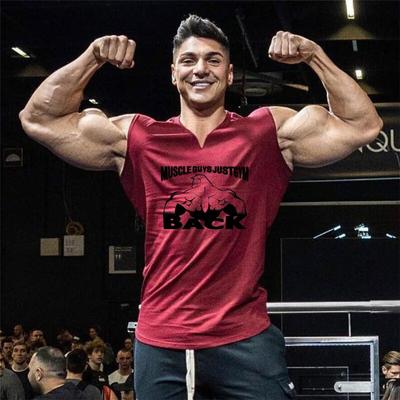 Letnia koszulka fitness kulturystyczna bez rękawów Modne wygodne koszulki do biegania Ubrania treningowe dla mężczyzn