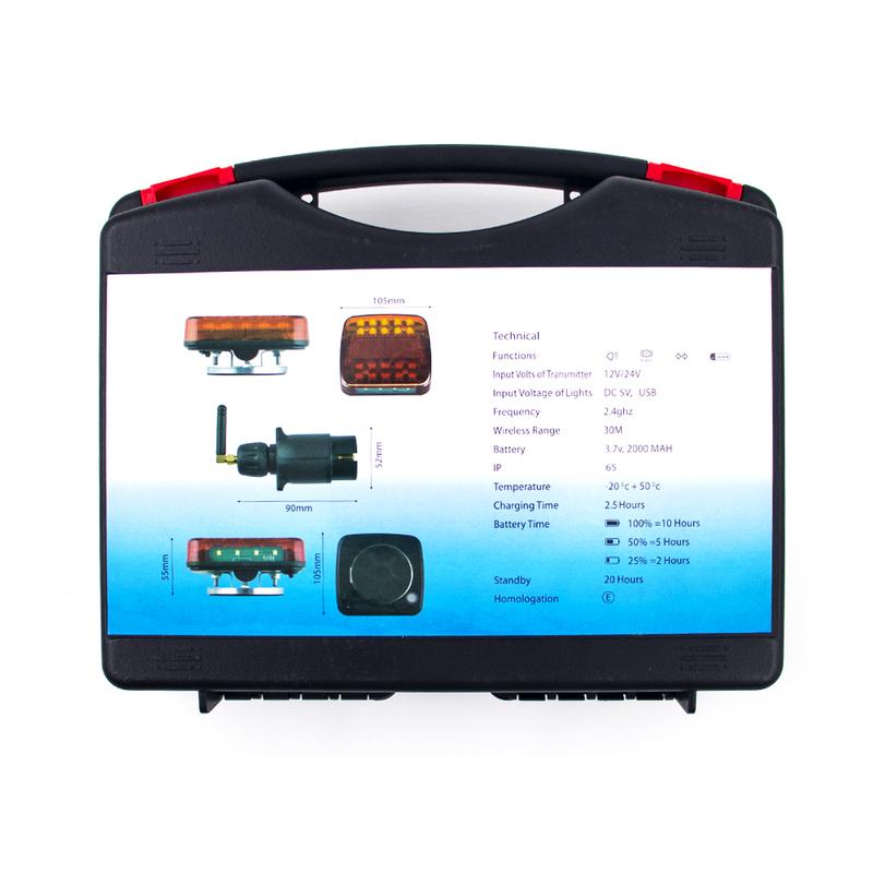 2PCS 12V 24V Wireless Magnetic LED Truck Tail Light Trailer Rear Signal Warning Brake Light Lamp Bus Caravans Campers Lorry