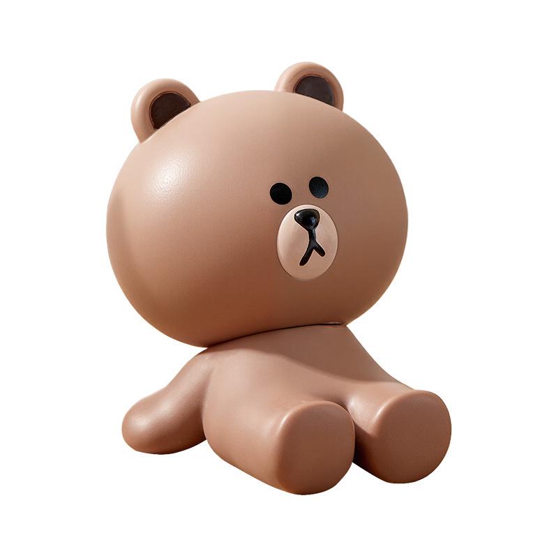 Brown Bear Cartoon Phone Holder & Desktop Ornament for Home and Office Decoration