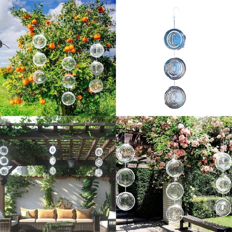 Spaventapasseri Riflettente 3D Acciaio Inossidabile Rotante Decorazione da Giardino Alimentato a Vento Spinner da Esterno Per Difesa Orto