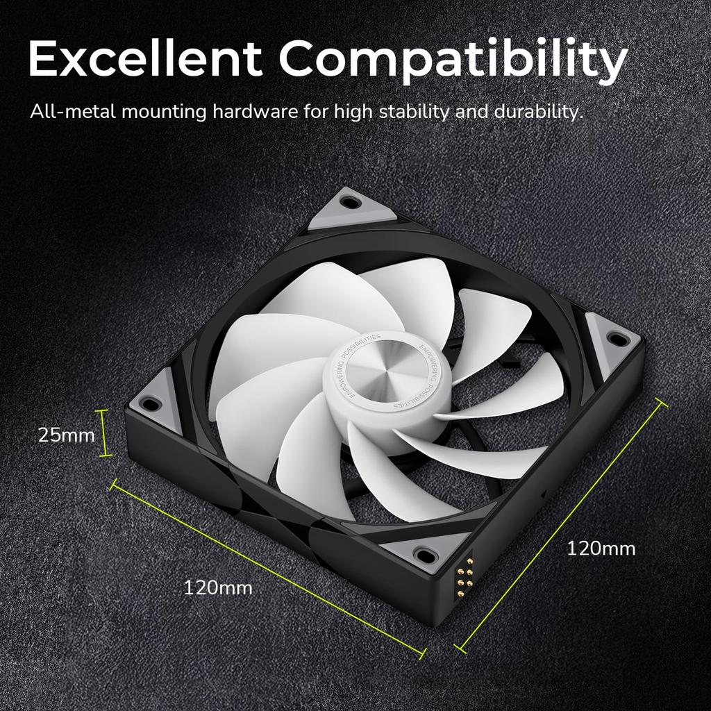 TRYX Silent PC Case Fans X ROTA SL ARGB Reverse 120 Series with ARGB Reverse Black Domestic (120mm 3) 3-Pack LEDs, Rotation, [Authorized Distributor]