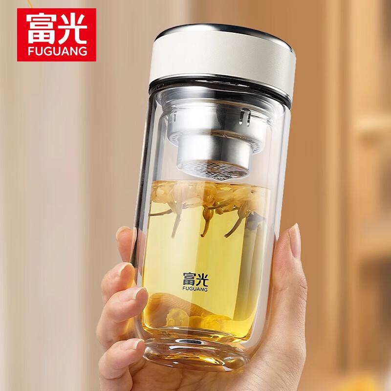 Fuguang Двухслойная портативная стеклянная заварка для чая