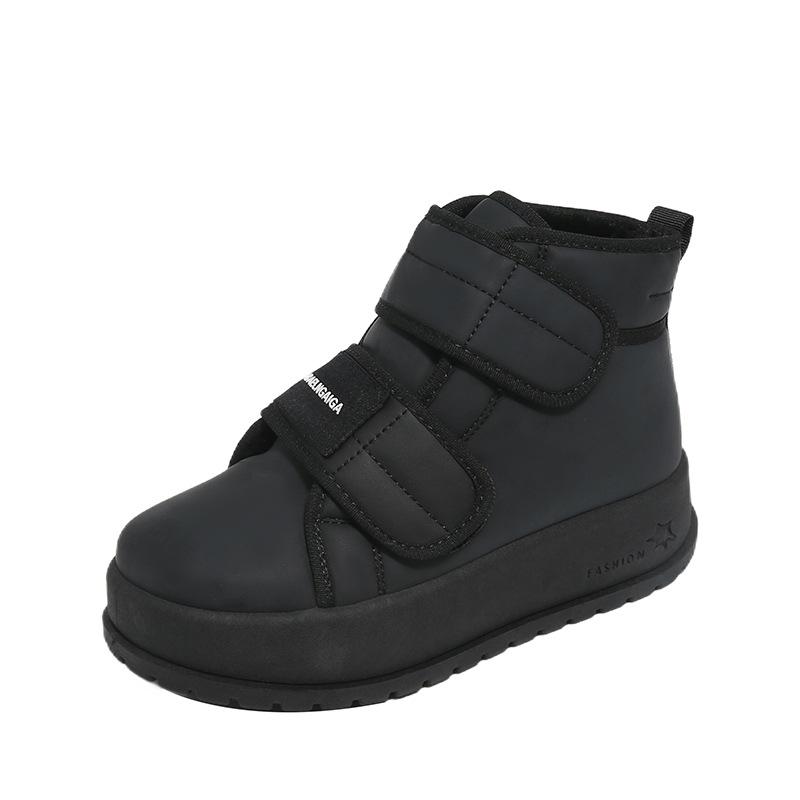 

Зимние новые женские ботинки на толстой подошве с увеличением роста, нескользящие, износостойкие, с утолщенным теплым хлопковым подкладом 35 чёрный