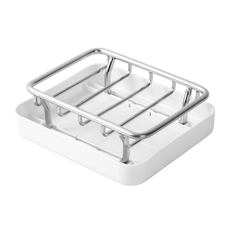 Rustproof Soap Dish Organizer Travel Holder Drain Rack For Bathroom Countertop Kitchen Sink Durable Stainless