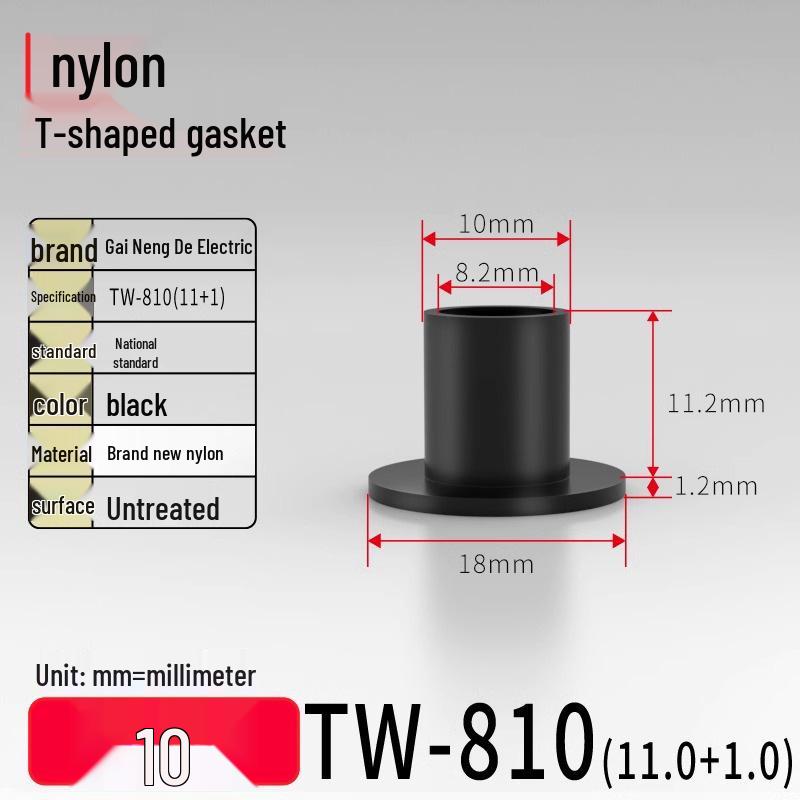 T-shaped Nylon Gasket Ring Screw Shaft Sleeve, Round Concave-Convex Insulation Pad, M2-M35