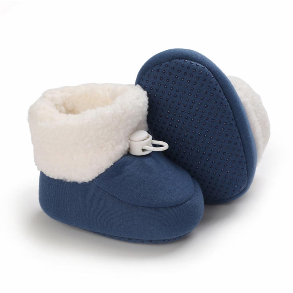 Baby Winter Walking Shoes for 0-12 Months Boys Girls, Lined Walkers with Color Block Design