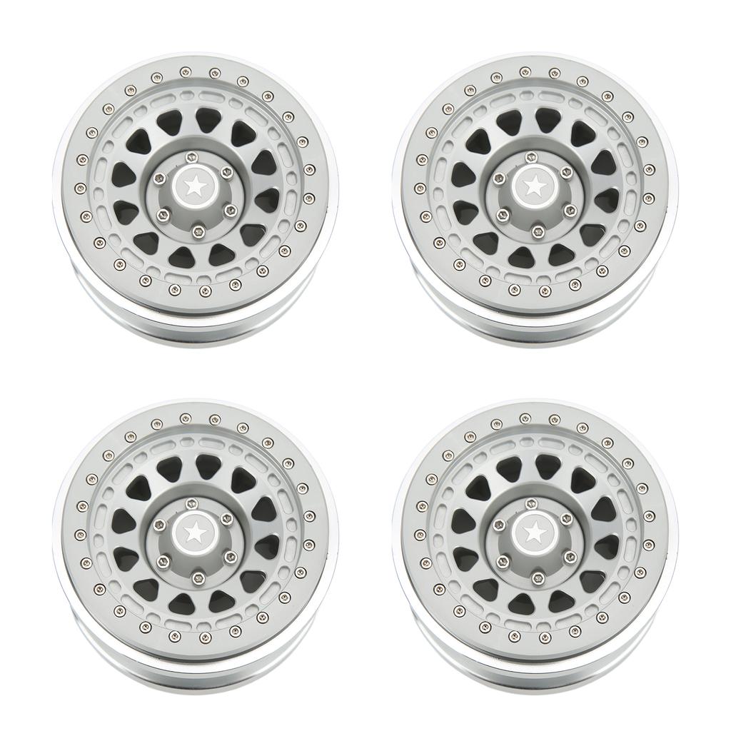4Pcs 2.9 Inch Wheel Hub 12 Hole Aluminium Alloy Wheel Hub for AXAIL SCX6 16 RC Car Silver