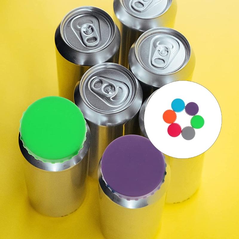 Colorful Can Cover Food Grade Safe Silicone Beverage Lid Leak Proof Portable Sealers for Standard Cans