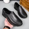 Large size lazy one-pedal driving shoes, four-season non-slip and anti-splashing chef shoes, men's casual small leather shoes