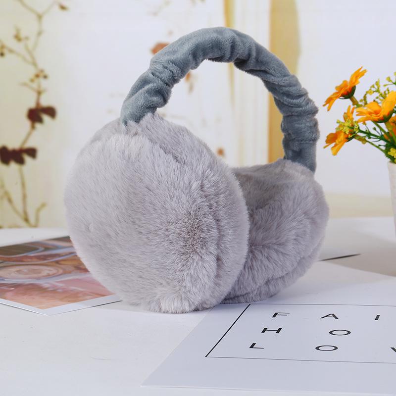 Orecchie da Animale Carine Morbide Paraorecchie Forma di Hamburger Accessori Abbigliamento Borsa Orsetto Peluche Paraorecchie Pieghevoli