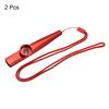 uxcell Kazoo Music Box Aluminum with Flute Set Instrument, Alloy, Red, Diaphragm, Party, Guitar, Ukulele, Violin, Piano, Keyboard, 2-Piece