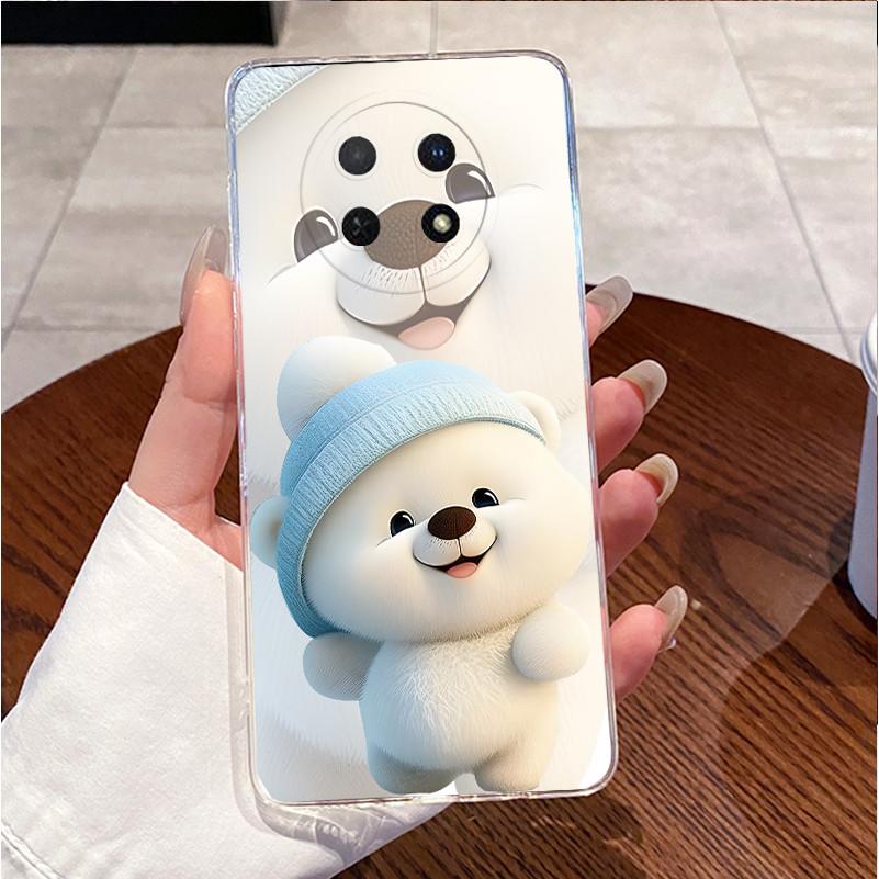 Back Cover For Huawei Nova Y91 14i 13i 12i Phone Case Luxury Cute Love Heart Rabbit Funny Pattern Clear Soft Silicone TPU Casing
