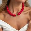 IngeSight.Z Y2K Bohemia Colorful Square Resin Beaded Necklaces Women Temperament Charm Statement Clavicle Chain Banquet Jewelry