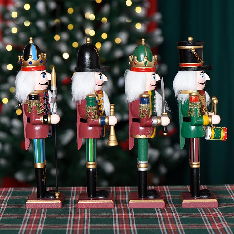 Einzelhandel 30cm Antikes Muster Weihnachts-Soldat Nussknacker-Puppen Traditionelle Weihnachten Dekoration