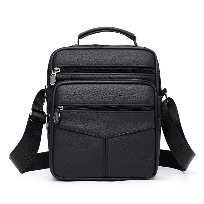 Men's Small Leather Shoulder Crossbody Bag Business Casual Travel Mini Sling Bag