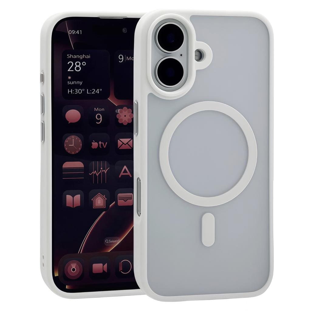 Pro iPhone 17 Magnetické pouzdro Skin Touch TPU Akrylový zadní kryt telefonu