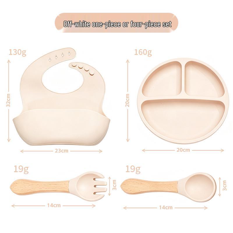 Children's Silicone Cutlery & Dinner Set: Bib, Spoon, Fork, Smiley Plate, and Bowl