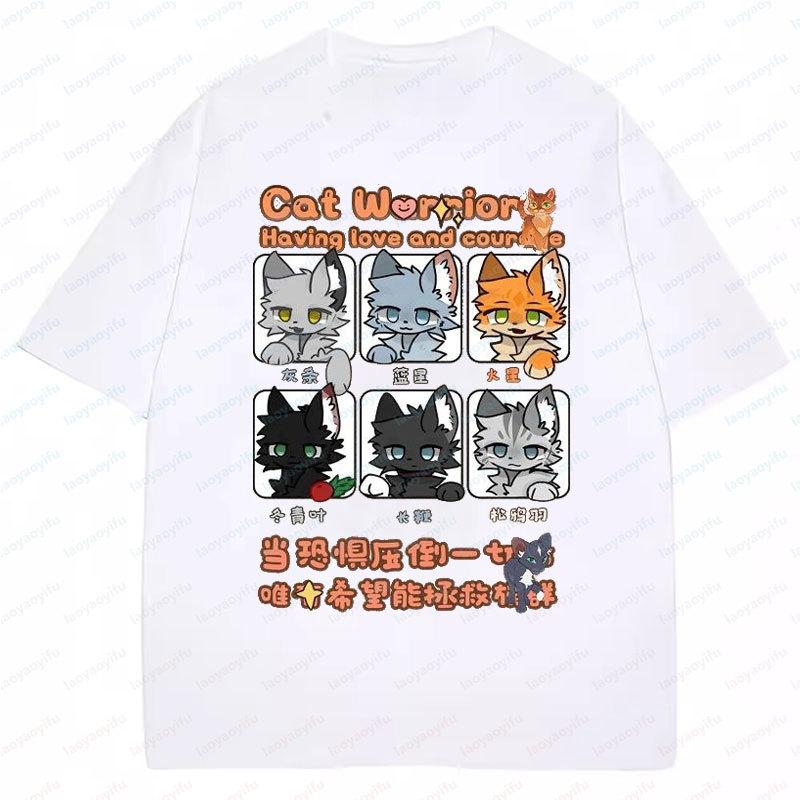 

Warriors Cats Camisetas Cat Lover T Shirts Hight Quality Cotton Creativity Tee Vintage Funny Ropa De Mujer 2000s Clothes Y2k 5XL різнокольоровий