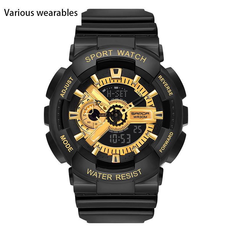 

Пара многофункциональных детских персонализированных часов с двойным дисплеем, светящиеся электронные часы, спортивные водонепроницаемые для отдыха на природе для мужчин и женщин