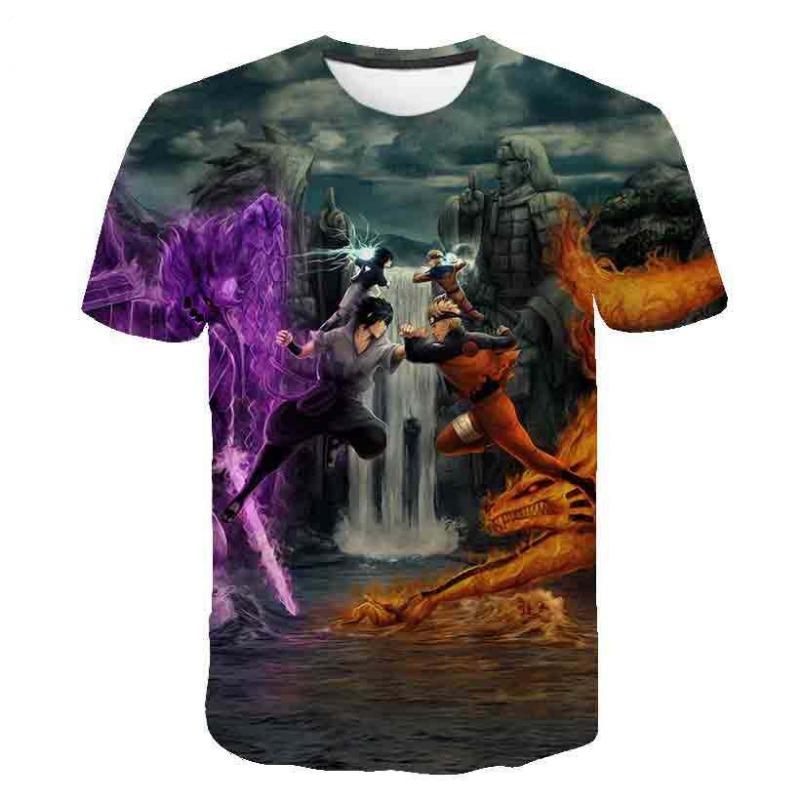 New Naruto Cartoon Character 3D Digital Printed Men's Cartoon T-shirt