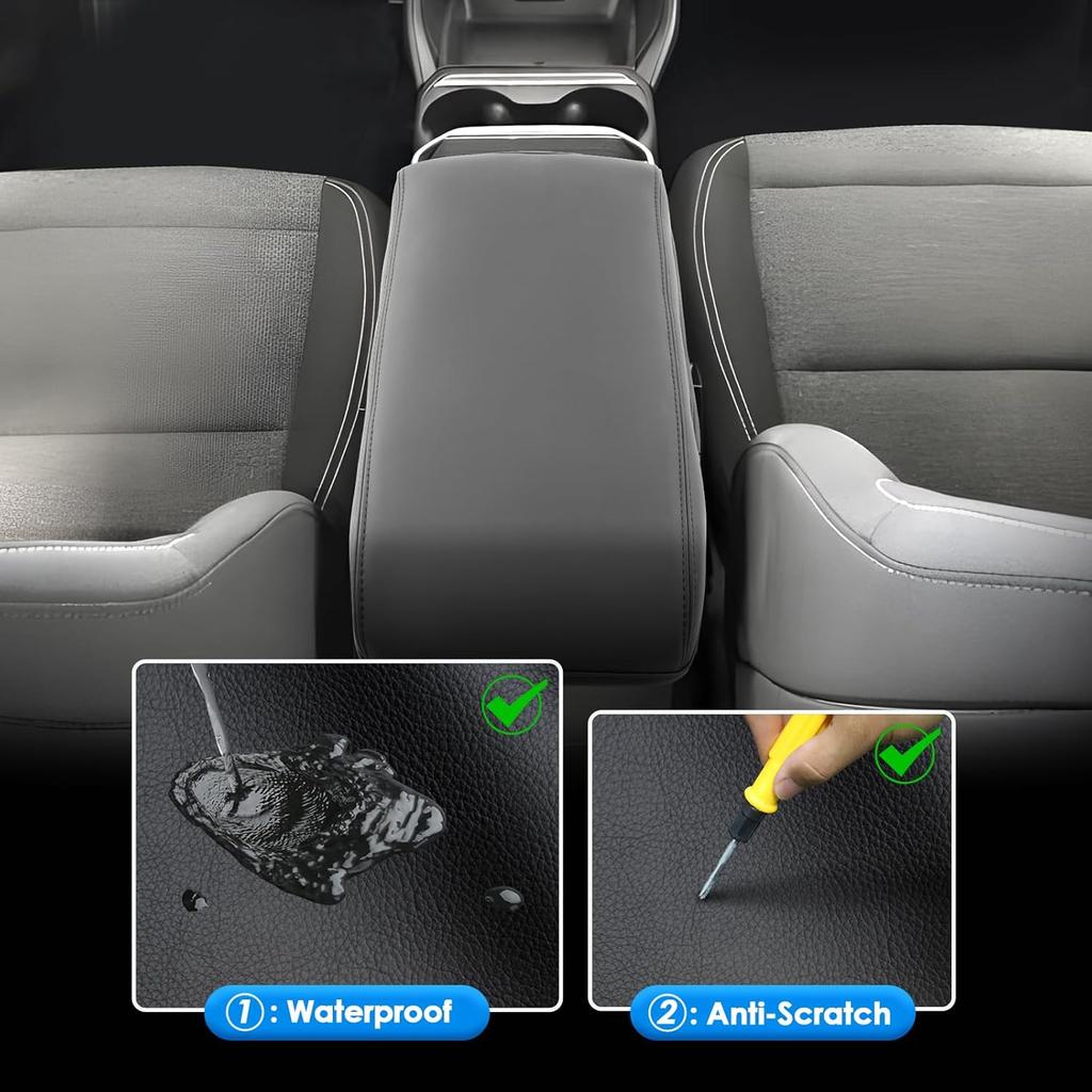 2025 2026 Terrain Center Console Cover for GMC Terrain (Elevation/Denali/AT4), Waterproof &Comfy Leather 2025 Terrain Console Armrest Cover 2026