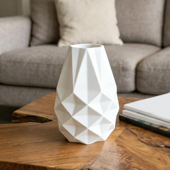 Vaso da Fiori Boho Stampato in 3D Forma Geometrica Vaso Decorativo Moderno Minimalista per Soggiorno Ingresso Tavolino Arredamento per la Casa