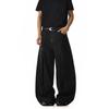 American Retro Denim Black Jeans for Men and Women with Pleated Design, Niche Loose Fit, Versatile Straight-Leg Wide-Leg Pants