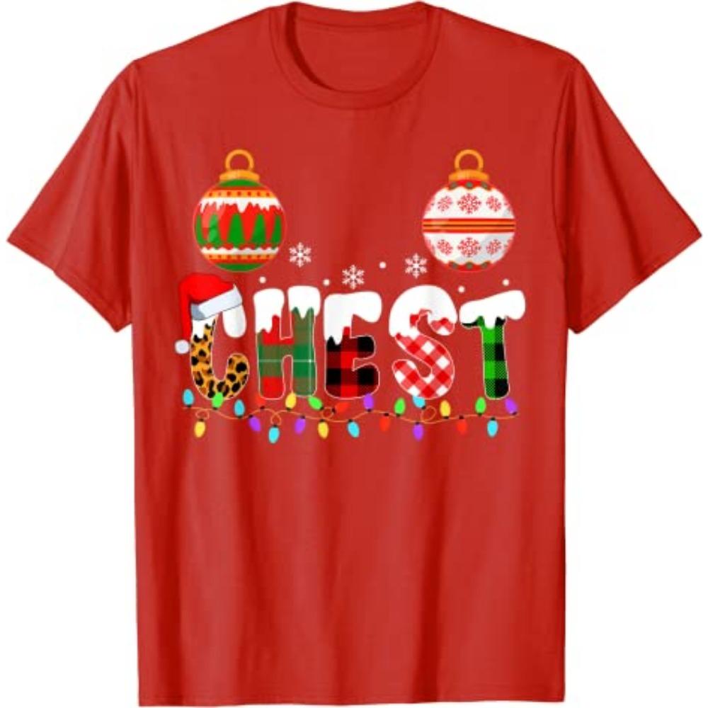 Funny Couples Christmas Chestnuts Adult Matching T-Shirt Xmas Costumes for Couples His and Her Girlfriends Boyfriends
