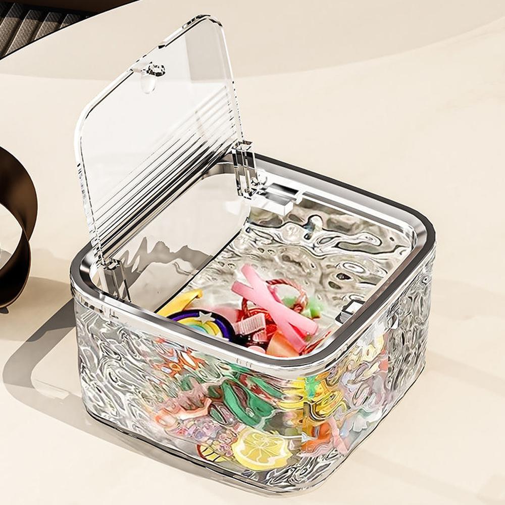 Transparent Acrylic Hair Accessories Storage Box Hair Clip Hair Band Jewelry Makeup Stationery Organizer Box For Home Bathroom
